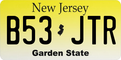 NJ license plate B53JTR