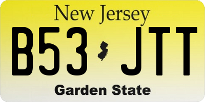 NJ license plate B53JTT