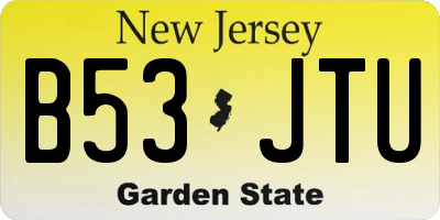 NJ license plate B53JTU