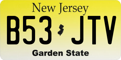 NJ license plate B53JTV