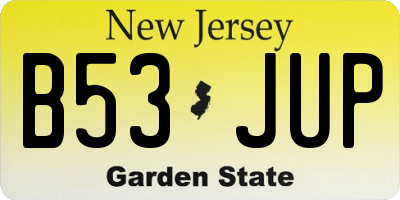 NJ license plate B53JUP