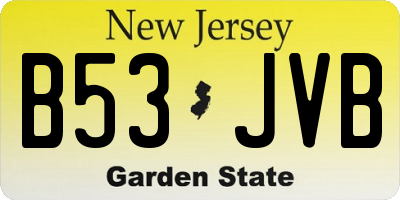 NJ license plate B53JVB