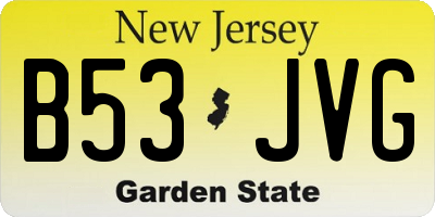 NJ license plate B53JVG