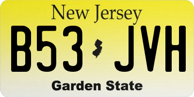 NJ license plate B53JVH