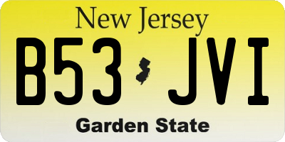 NJ license plate B53JVI
