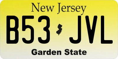 NJ license plate B53JVL