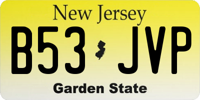 NJ license plate B53JVP