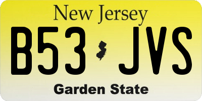 NJ license plate B53JVS