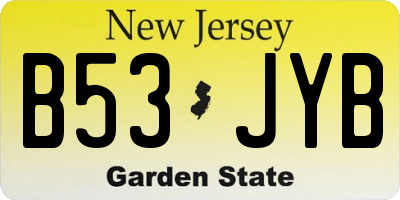 NJ license plate B53JYB