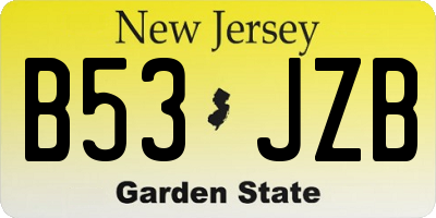 NJ license plate B53JZB