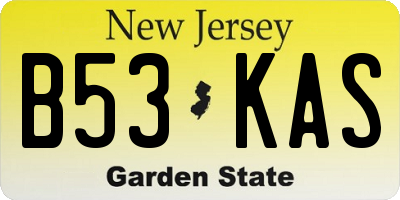 NJ license plate B53KAS