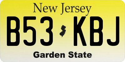NJ license plate B53KBJ