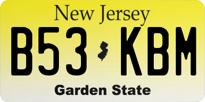 NJ license plate B53KBM