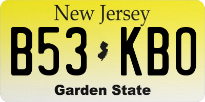 NJ license plate B53KBO