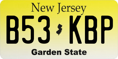 NJ license plate B53KBP