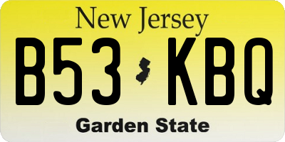 NJ license plate B53KBQ