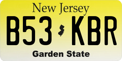 NJ license plate B53KBR