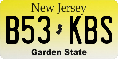 NJ license plate B53KBS