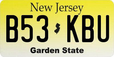 NJ license plate B53KBU