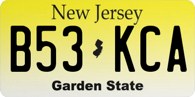 NJ license plate B53KCA