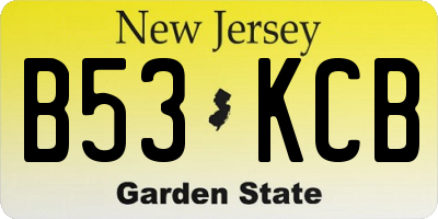 NJ license plate B53KCB