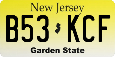 NJ license plate B53KCF