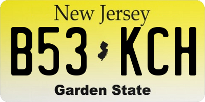 NJ license plate B53KCH