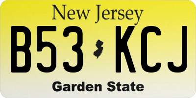 NJ license plate B53KCJ