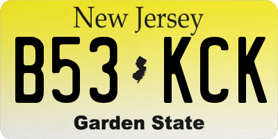 NJ license plate B53KCK