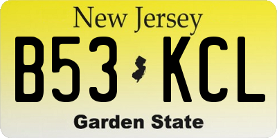 NJ license plate B53KCL