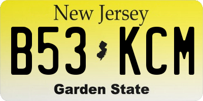 NJ license plate B53KCM