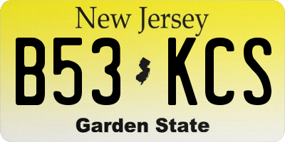 NJ license plate B53KCS