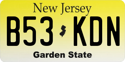 NJ license plate B53KDN