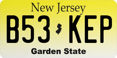 NJ license plate B53KEP