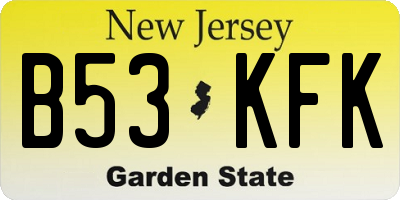 NJ license plate B53KFK