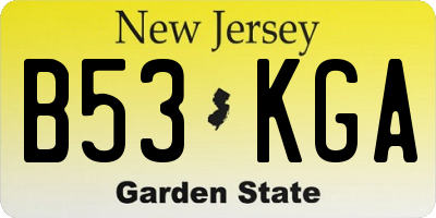 NJ license plate B53KGA