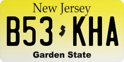 NJ license plate B53KHA