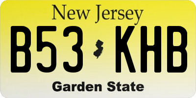 NJ license plate B53KHB