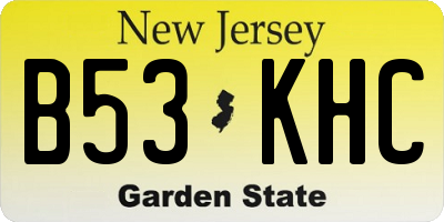 NJ license plate B53KHC