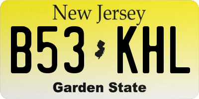 NJ license plate B53KHL