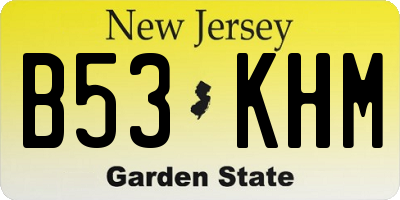 NJ license plate B53KHM