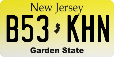 NJ license plate B53KHN