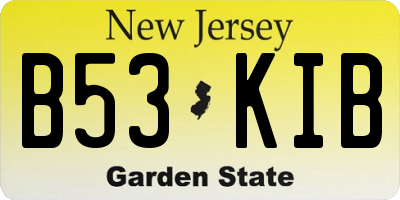 NJ license plate B53KIB