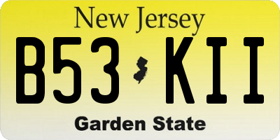 NJ license plate B53KII