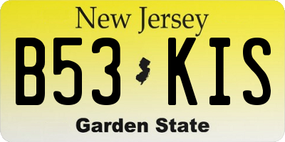NJ license plate B53KIS