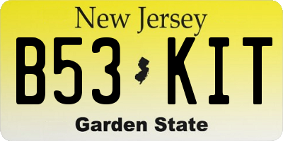 NJ license plate B53KIT