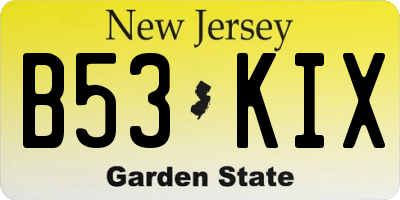 NJ license plate B53KIX