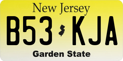 NJ license plate B53KJA