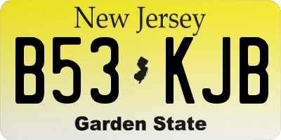 NJ license plate B53KJB