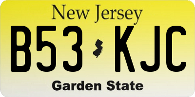 NJ license plate B53KJC